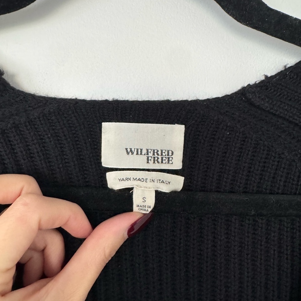 Aritzia Wilfred Free 100% Wool Black Sweater Dress - Picture 4 of 4
